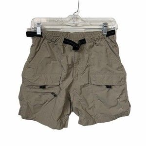Eastern Mountain Sports Size 8 Tan Belted Hiking Gorpcore Outdoorsy Shorts.